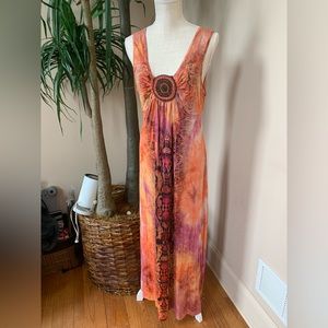 ❤️💗❤️Women’s Boutique Me World Slinky knit Boho Maxi Dress Size Large❤️💗❤️